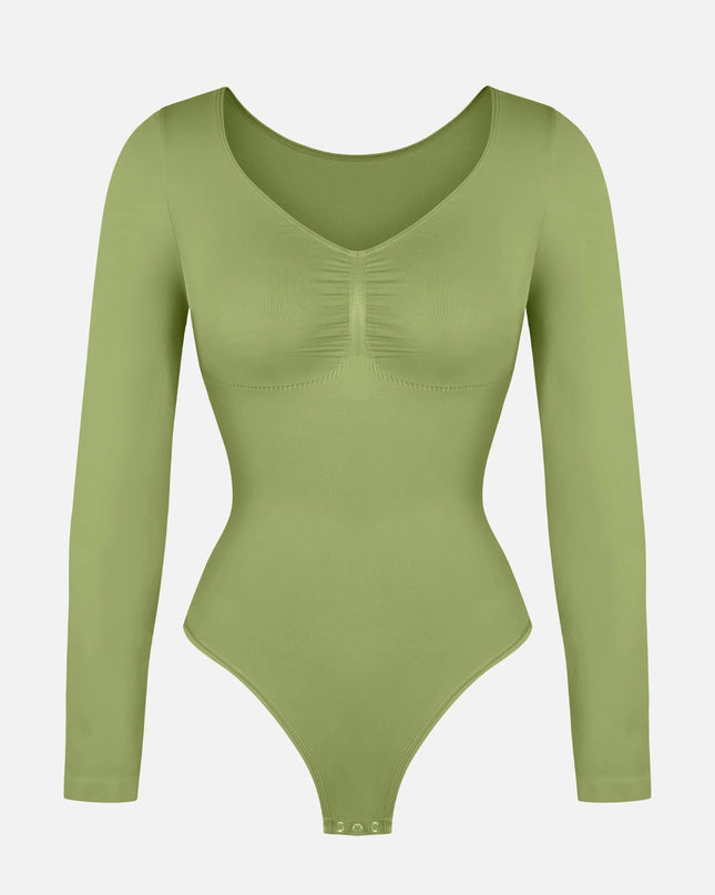 Novelia™ Bezšvové Tvarujúce Body s Dlhým Rukávom