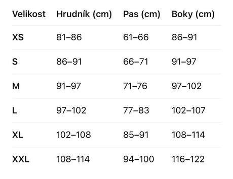 Veľkostná Tabuľka