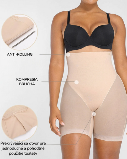 Novelia™ Vysokopásové Zoštíhľujúce Šortky – MeshSmooth
