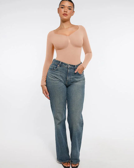 Novelia™ Sculpt – tvarujúce body s dlhým rukávom a tanga strihom